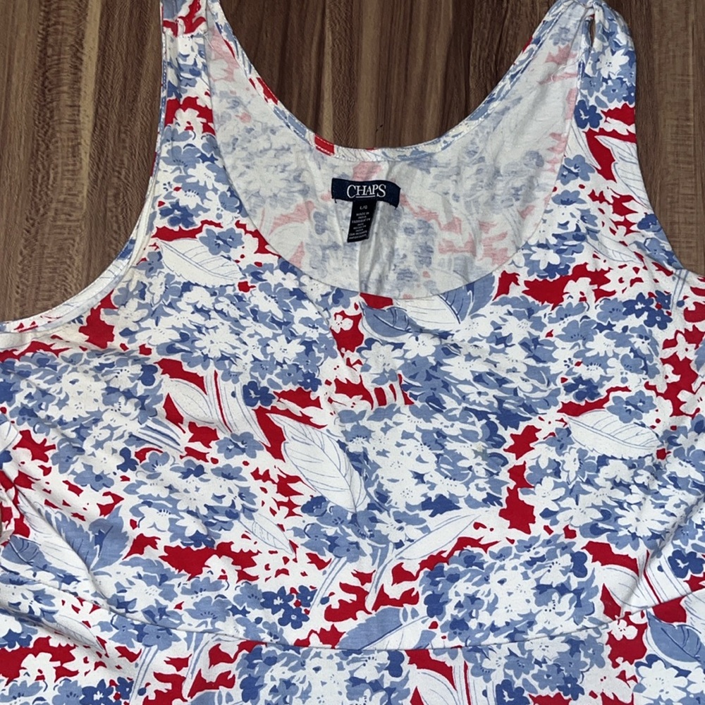 Chaps midi dress light blue, white and red - Picture 5 of 12